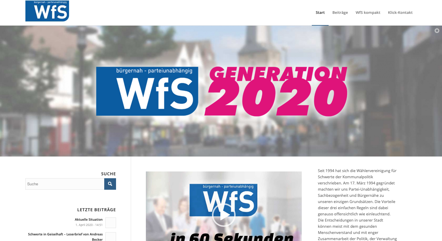 Neue Homepage der WfS Schwerte